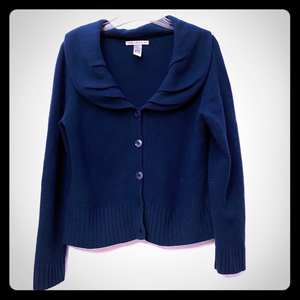 Marina Luna Cardigan with Oversized Collar